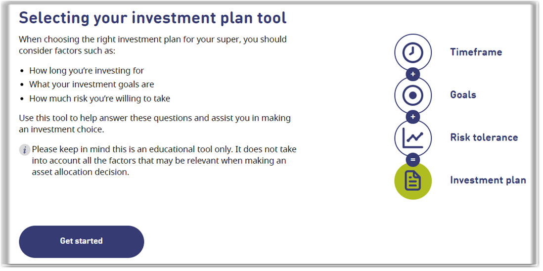 Selecting your investment plan tool