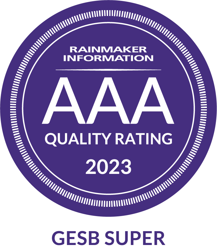 Rainmaker AAA Quality Rating 2023 – GESB Super