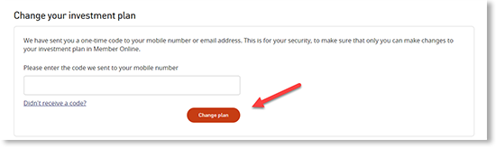 This screenshot shows part of the two-part identity check.