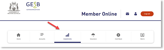 This screenshot highlights the &lsquo;Investments&rsquo; icon.
