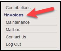 Invoices menu location Invoices menu location
