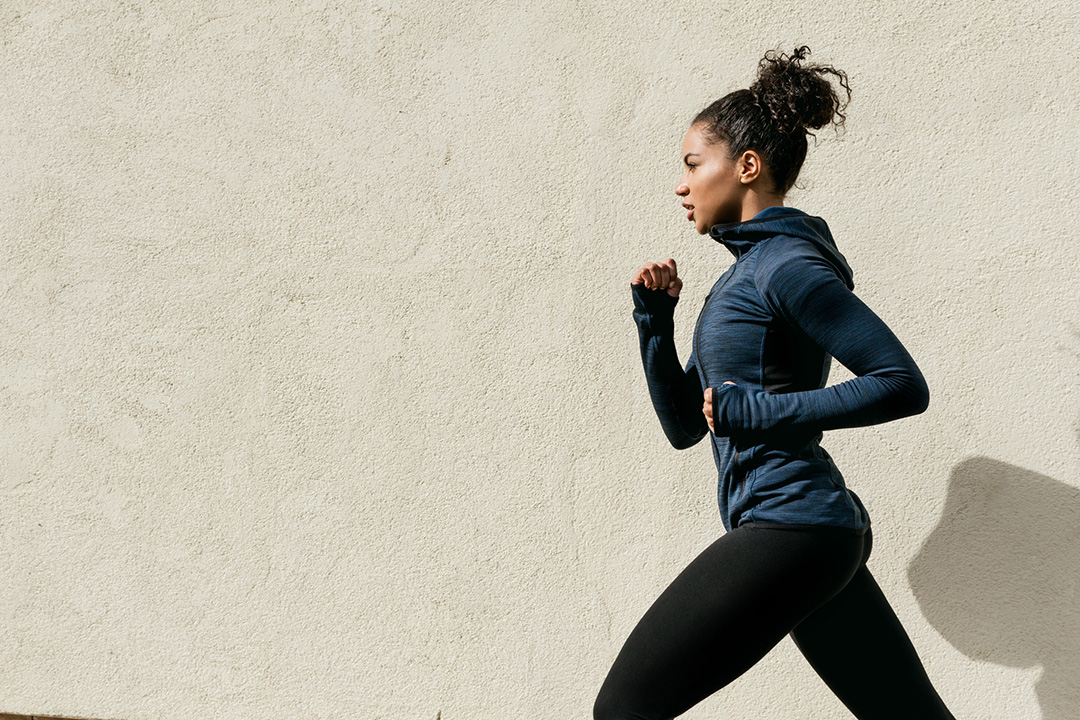 Young woman running