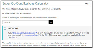 ATO co-contribution calculator