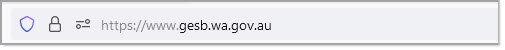 The padlock icon shows directly next to the web address, left aligned