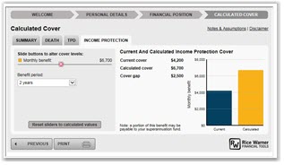 Screenshot of AIA LIFEapp insurance calculator