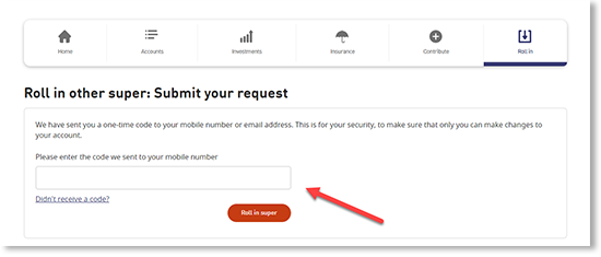 This screenshot shows part of the two-part identity check.