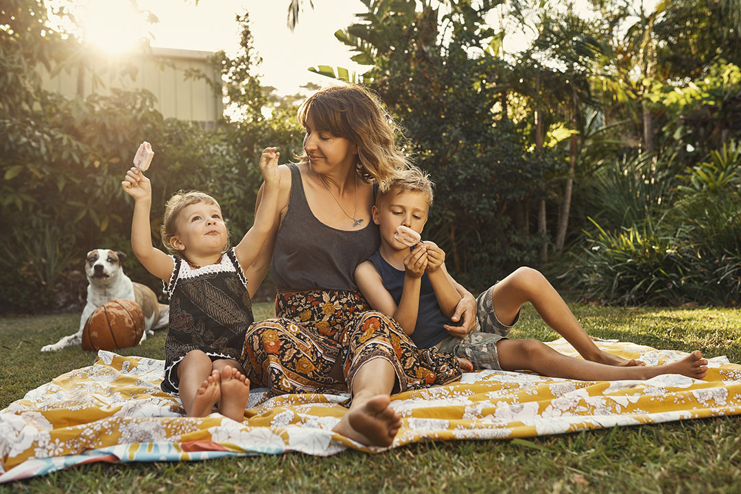 Lady with small kids